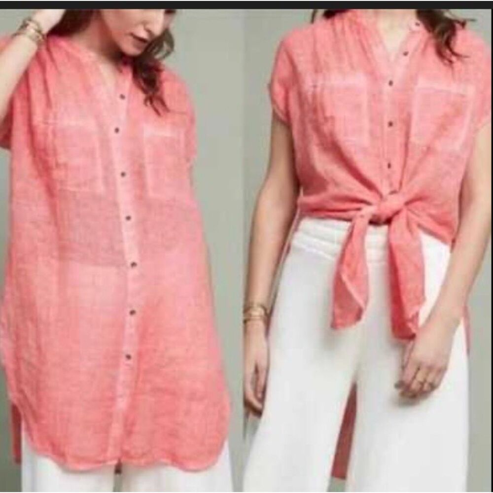 Anthropologie Holding Horses sleeveless gauzy burn out tunic top